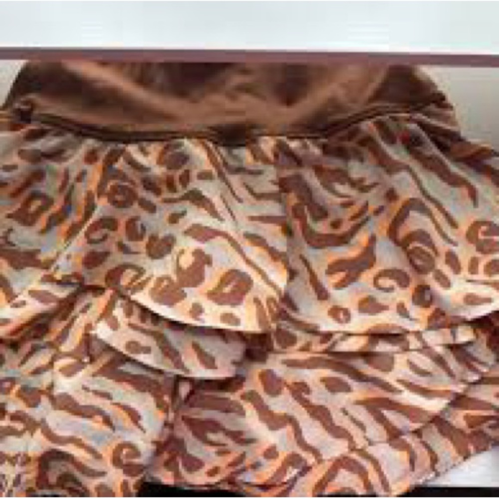 Leopard Print Layered Skirt